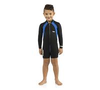 Cressi Boy's Shorty Neoprene Snorkelling Suit, Long Sleeves - Black/Blue, M (3 Years)