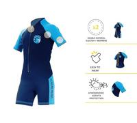 Cressi Children's Little Shark Children s Shorty Wetsuit, Dark Blue/Light Blue, 13 14 Years UK