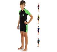 Cressi Children's Little Shark Shorty Wetsuit, Black/Lime, 7 - 8 Years UK
