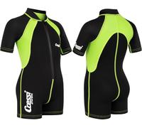 Cressi Children's Shorty Kid Wetsuit, Short Sleeves - Black/Lime, 5 6 Years UK
