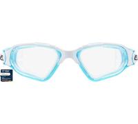 CRESSI Clear Eyes Goggles White/Aquamarine - Unisex Pure Silicone Swimming Goggles with Molecular Anti Fog Lens Treatment, White/Acquamarine Clear Lens, One Size