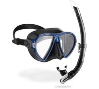 CRESSI Combo Ocean + Gamma Black/Blue - Combo Set Ocean Mask + Gamma Snorkel, for Diving and Snorkelling, Black/Blue, One Size, Unisex