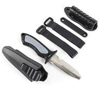 Cressi Crg1B Unisex Adult Grip Blunt Tip Knife Diving Knife - Black/Silver, 17.50 cm
