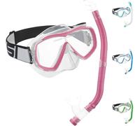 Cressi - Crg1B Unisex Child C/Set Estrella Vip Jr Clear/Lime JUnisexor Snorkeling/Diving Combo Set - Transparent/Pink, Unisex