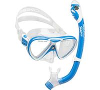 Cressi Crg1B Unisex Child C/Set Pegaso & Iguana Dry Junior Snorkeling/Diving Combo Set - Transparent/Blue/White, Uni