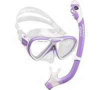 Cressi Crg1B Unisex Child C/Set Pegaso & Iguana Dry Junior Snorkeling/Diving Combo Set - Transparent/Lilac/White, Uni