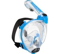 Cressi since 1946 - Duke Action Full Face Mask CO2 Safe, Wide View and Anti Fog Coating, Featuring a Dry Snorkel and Action Cam Mount - Clear/Blue - S/M - Unisex