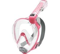 Cressi Duke Full Face Snorkel Dry Mask - Available in Standard Version or with Action Cam Holder, Adult Unisex,Clear/Pink,S/M