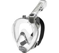 Cressi Duke Full Face Snorkel Dry Mask - Available in Standard Version or with Action Cam Holder, Adult Unisex, Clear/Silver, M/L