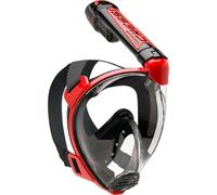 Cressi Duke Full Face Snorkel Dry Mask - Available in Standard Version or with Action Cam Holder, Adult Unisex, Black / Red
