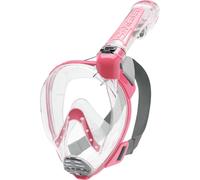Cressi Duke Full Face Snorkel Dry Mask - Available in Standard Version or with Action Cam Holder, Adult Unisex,Clear/Pink,S/M