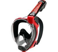 Cressi Duke Full Face Snorkel Dry Mask - Available in Standard Version or with Action Cam Holder, Adult Unisex, Black / Red