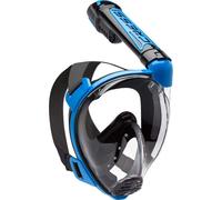 Cressi Duke Full Face Snorkel Dry Mask - Available in Standard Version or with Action Cam Holder, Adult Unisex, Black / Blue, M/L