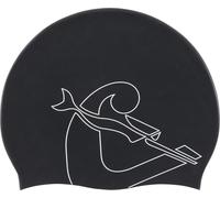 Cressi Eddie Swim Cap - Unisex Swimming Cap, Black/White, One Size