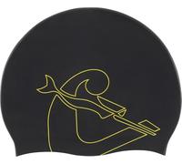 Cressi Eddie Swim Cap - Unisex Swimming Cap, Black/Yellow, One Size