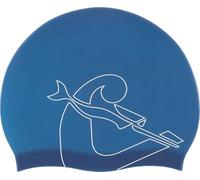 Cressi Eddie Swim Cap - Unisex Swimming Cap, Blue/White, One Size