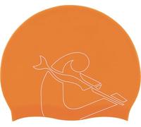 Cressi Eddie Swim Cap - Unisex Swimming Cap, Orange/White, One Size