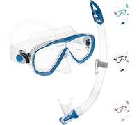 Cressi Estrella - Combo Set Mask Estrella + Snorkel Gamma, Transparent/Blue, One Size, Unisex Adult