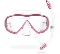 Cressi Estrella - Combo Set Mask Estrella + Snorkel Gamma, Transparent/Pink, One Size, Unisex Adult