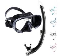 Cressi Estrella & Gamma Combo - Combo Set Mask Estrella + Snorkel Gamma for Snorkelling and Diving, Black/Black, One Size, Adult Unisex