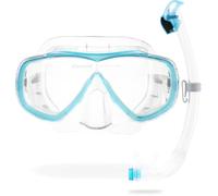 CRESSI Estrella + Seal Dry Combo Clear/Aquamarine - Adult Combo Set Estrella Mask and Innovative Seal Dry Snorkel, perfect for Diving Snorkelling, Transparent/Aquamarine, One Size