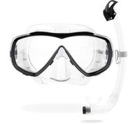CRESSI Estrella + Seal Dry Combo Clear/Black - Adult Combo Set Estrella Mask and Innovative Seal Dry Snorkel, perfect for Diving Snorkelling, Transparent/Black, One Size
