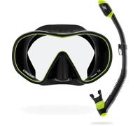 CRESSI F-Dual + Supernova Dry Snorkeling Combo Set Black/Lime