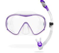 CRESSI F-Dual + Supernova Dry Snorkeling Combo Set Clear/Purple