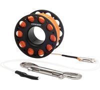 Cressi Finger Spool w/SS Bolt Snap Black - Technical Finger Spool w/SS Bolt Snap Black - Technical Finger Spool Complete with Diving Line and Snap Hook, Black, 15m, Unisex