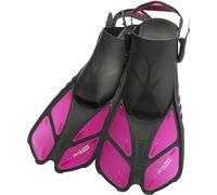 CRESSI Fins Bonete Translucent Pink S/M - Adult Short Adjustable Swim Fins with Ultra Resistant Buckles, Very Light, Ideal for Traveling, Translucent Pink, S/M