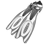 Cressi Frog Plus Open Heel Scuba Dive Fins (Made in Italy), Black/white, L/XL-9.5/10.5