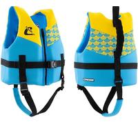 CRESSI Froggy Neoprene Kids Swim Vest - Equipped with Double Handles - Excellent Aid for Floating and Balance in the Water - Azure/Yellow M: 3/6 Years
