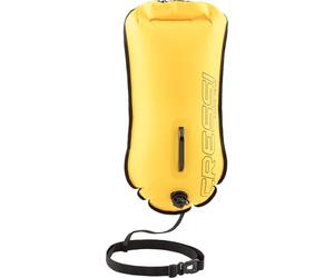 Cressi Glide Pro Swim Buoy - 28 L, Yellow - High-Visibility Tow Float for Open Water Swimming - Waterproof Tow Float Dry Bag Compartment - Quick-Release Waist Strap as Swimming Aid for Adults