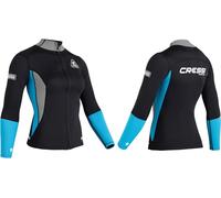 CRESSI Guardian Lady Neoprene Jacket Black/Aquamarine 2mm S/2-2mm Neoprene Jacket, for Swimming, Snorkeling, Sup, Surfing, Kayaking and other Water Sports, Black/Aquamarine, S/2, Women's