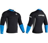 CRESSI Guardian Man - Double Lined 2mm Neoprene Jacket, Zipper Vest, Pants for Swimming, Snorkeling, Sup, Surfing, Kayaking and Water Sports, Black/Blue, Men's