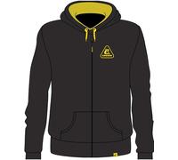 Cressi Hoodie Unisex W/Zip Sports Sweatshirt with Long Sleeves, Drawstring Hood, 2 Pockets, Front Zipper, Embroidery Logo, Black/Yellow, L