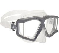 CRESSI Horizon Mask Clear/Graphite - Unisex Mask for Diving and Snorkeling Equipped with 4 Separate Tempered Glass Lenses for Uninterrupted Panoramic Vision, Clear/Graphite