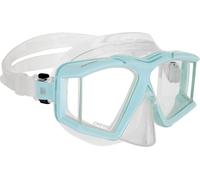 CRESSI Horizon Mask Clear/Ice Cyan - Unisex Mask for Diving and Snorkeling Equipped with 4 Separate Tempered Glass Lenses for Uninterrupted Panoramic Vision, Clear/Ice Cyan
