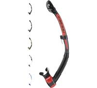 Cressi Itaca Ultra Dry Snorkel - Snorkel Dry for Free Diving and Snorkeling, Black/Red, One Size, Unisex Adult