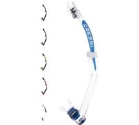 Cressi Itaca Ultra Dry Snorkel - Snorkel Dry for Free Diving and Snorkeling, Transparent/Metal Blue, One Size, Unisex Adult