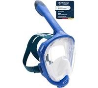 CRESSI Java Full Face Mask Blue/Blue Navy S/M-Unisex Full Face Snorkel Mask, Ultra Clear Anti Fog Lens, 100% Silicone, Snorkel Dry with Safety Valves, Blue/Navy Blue, S/M