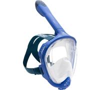 CRESSI Java Full Face Mask Blue/Blue Navy S/M-Unisex Full Face Snorkel Mask, Ultra Clear Anti Fog Lens, 100% Silicone, Snorkel Dry with Safety Valves,