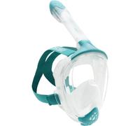 CRESSI Java Full Face Mask Clear/Aquamarine S/M-Unisex Full Face Snorkel Mask, Ultra Clear Anti Fog Lens, 100% Silicone, Snorkel Dry with Safety