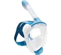 CRESSI Java Full Face Mask Clear/Blue S/M-Unisex Full Face Snorkel Mask, Ultra Clear Anti Fog Lens, 100% Silicone, Snorkel Dry with Safety Valves,