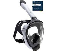 CRESSI Java Full Face Mask WhiteBlack LXLFull Face Snorkel Mask Ultra Clear Anti Fog Lens 100 Silicone Snorkel Dry with Safety Valves WhiteBlack LXL
