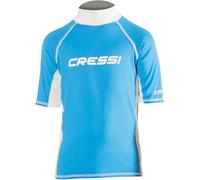 Cressi Junior Lycra Skin Short Sleeve Rash Guard UV Sun Protection (UPF) 50+, Blue, 1 (age 4/5)