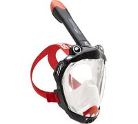 CRESSI Kiddy Kids Full Face Mask Black/Clear/Red - Full Face Mask Designed Specifically for Children, Anti Fog, Exhalation Valve and Dry Snorkel