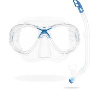Cressi Kids Marea Vip Jr Italian Made Snorkel Set - Transparent/Blue