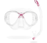 Cressi Kids Marea Vip Jr Italian Made Snorkel Set - Transparent/Pink