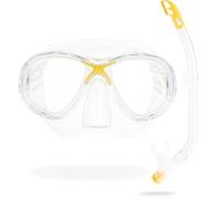 Cressi Junior Marea Mask + Top Snorkel Combo Clear/YELLOW, Snorkelling, Diving,